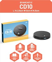 Oakcastle CD10 Portable CD Player Incl Earphones, Rechargeable or Battery Powered
