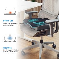 Lumivida Ergonomic Seat Cushion for Tailbone with Memory Foam & Anti-Slip Bottom RSC01-1