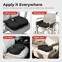 Lumivida Ergonomic Seat Cushion for Coccyx Orthopedic with Memory Foam & Carry Handle RSC01-2