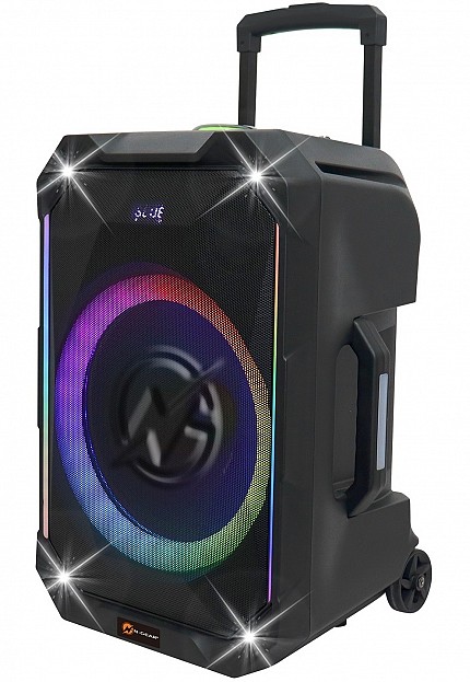 N-Gear FLASH1540 15 Portable Karaoke Speaker with 1x Wireless Mic LED Lights USB & BT