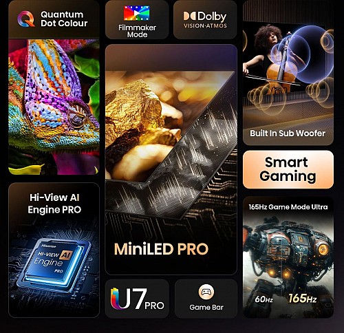 Hisense85U7Q PRO 85 4K Smart QLED MINI LED 165hz TV