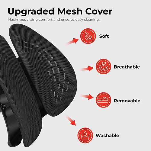 Lumivida Ergonomic Lumbar Support Cushion Ergonomic with Breathable Mesh Cover RLC03-1