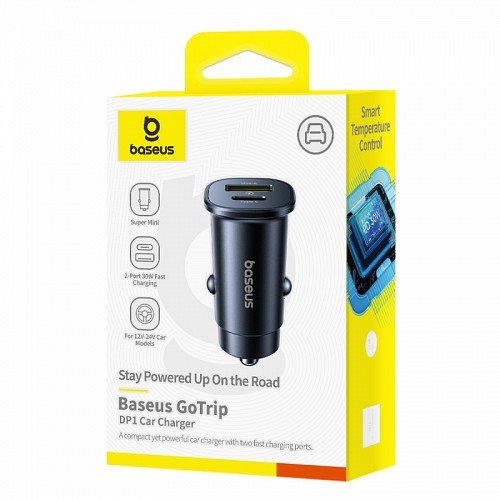 Baseus GoTrip DP1 Car Charger 30W U+C Cosmic Black