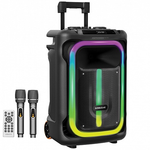 SonicGear HYPERBOX 1500 Pro 15 Portable Karaoke Speaker 240W BT/USB 2x Wireless Mics