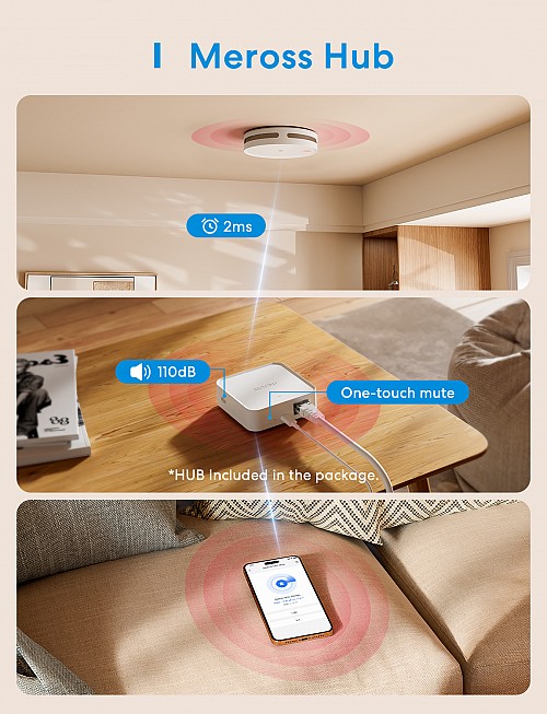 Meross HomeKit Smart Smoke Alarm (Matter) MA151