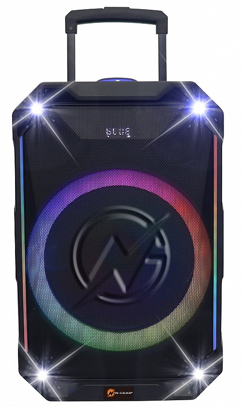 N-Gear FLASH1540 15 Portable Karaoke Speaker with 1x Wireless Mic LED Lights USB & BT
