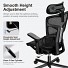 Lumivida Office Chair Ergonomic Mesh Lumbar Support Adjustable Seat/Armrest Black CH10-10