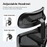 Lumivida Office Chair Ergonomic Mesh Lumbar Support Adjustable Seat/Armrest Black CH10-10