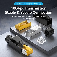 Vention NETWORK Connectors CAT6A FTP Shock-Resistant Modular Plug IDOB0-10 (10-Pack)