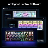Machenike Wired Gaming Keyboard KG87,Gasket Design, Fully Hot-swappable Switches, Mechanical Silver Linear Switches