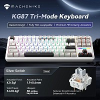 Machenike Wireless Gaming Keyboard ,Wired,Bluetooth,2.4G, Linear Silver Switches,4000 mAh battery, KG87