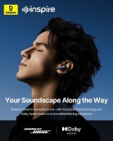 Baseus Headphones In Ear TWS, ANC, Dolby Audio, 45H Playtime, Inspire XP1 By BOSE Black