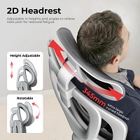 Lumivida Office Chair Ergonomic Mesh Lumbar Support Adjustable Seat/Armrest CH10-26 Grey