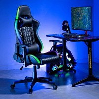 Lumivida Gaming Chair with Headrest, Lumbar Support & RGB Lights CH06-30 Black