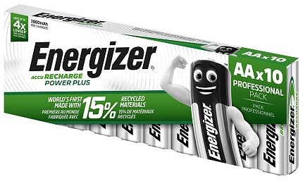 Energizer Batteries Rechargeable AA 2000 mAh (10pcs) Power Plus