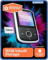 Oakcastle MP250 Portable MP3 Player with 16GB Built-in Memory, Bluetooth & Earphones