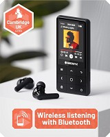 Oakcastle MP300 Portable MP3 Player Metal Design with 64GB Memory, Built-in Speaker, Bluetooth for Wireless Streaming & Wired Earphones Included