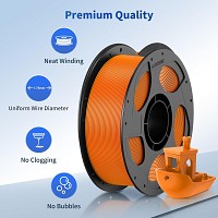 Anycubic PLA Basic Filament Texture Orange 1Kg. Ideal usage: Concept models, decorative items, rapid prototypes, and low-stress household gadgets.