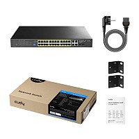 Cudy Switch PoE Gigabit Cloud Easy-Managed 24PoE + 2 RJ45/SFP Combo 300W GS1028EPS2