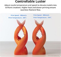 Anycubic PLA SILK-TRI-COLOR Red Yellow Green 1Kg. Ideal usage: Highly detailed display pieces, articulated toys/dragons, vases, abstract sculptures, and eye-catching decorative items where you want a dynamic visual effect.