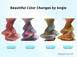 Anycubic PLA SILK-TRI-COLOR Red Yellow Green 1Kg. Ideal usage: Highly detailed display pieces, articulated toys/dragons, vases, abstract sculptures, and eye-catching decorative items where you want a dynamic visual effect.
