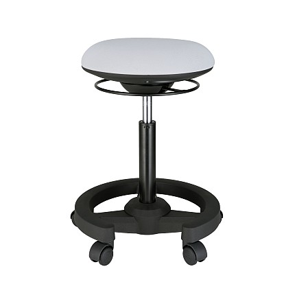 Lumivida Office Stool Ergonomic with Height Adjustable Fabric Upholstered Seat CH04-23 Black