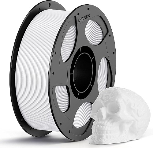 Anycubic PLA Basic Filament White 1Kg. Ideal Usage: Concept models, decorative items, rapid prototypes, and low-stress household gadgets.