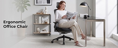 Lumivida Office Chair Ergonomic Mesh Lumbar Support Adjustable Seat/Armrest OCH01-5 Black