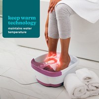 Homedics FS-55 Bubble Mate Foot Spa + Keep Warm Hydro Massager with Toe Touch Control & Removable Pumice Stone
