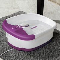 Homedics FS-55 Bubble Mate Foot Spa + Keep Warm Hydro Massager with Toe Touch Control & Removable Pumice Stone