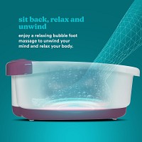 Homedics FS-55 Bubble Mate Foot Spa + Keep Warm Hydro Massager with Toe Touch Control & Removable Pumice Stone