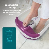 Homedics FS-55 Bubble Mate Foot Spa + Keep Warm Hydro Massager with Toe Touch Control & Removable Pumice Stone