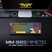 Armaggeddon Gaming Keyboard Mech Trimode Display & Knob MM-98S MIMETIQ Black-Yellow