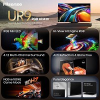 Hisense 75UR9S 75 4K Smart RGB MINI LED 180hz TV
