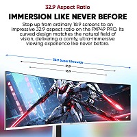 Armaggeddon Gaming Monitor 49 Curved DQHD 5K 165Hz R1500 PIP Height Adjustable PXP 49 Pro Black
