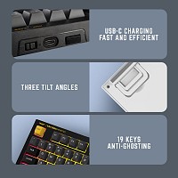 Armaggeddon Gaming Keyboard Mech Trimode Display & Knob MM-98S MIMETIQ Black-Yellow