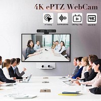 QOMO ConferenceCam 006 USB Camera 4K Wide Angle 120° AI Auto-Framing & Dual Microphones QWC-006