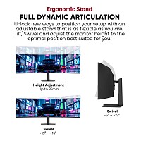 Armaggeddon Gaming Monitor 49 Curved DQHD 5K 165Hz R1500 PIP Height Adjustable PXP 49 Pro Black