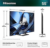 Hisense 55U7SE 55 4K Smart Hi-QLED MINI LED 144hz TV