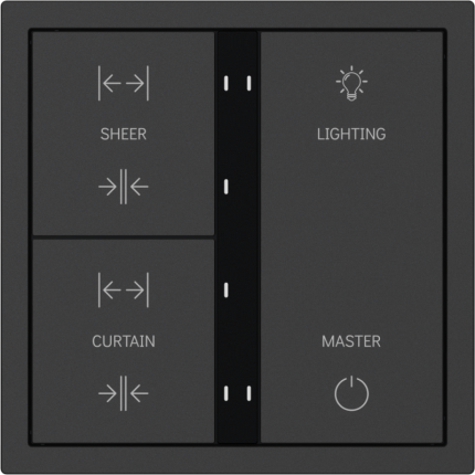 HDL Panel XELENT SERIES Charcoal Grey 6 Buttons (Plastic)