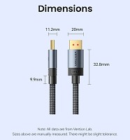 Vention DisplayPort Cable DP2.1 8K240Hz Braided 2.0m HGCHH