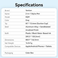 Vention IT Stylus & Pen 2-in-1 High Sensitivity Aluminium KQMH0