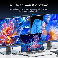 Vention IT Hub 7-in-2 Plug-In Docking Station USB-C to HDMI 2xUSB3.0 SD PD140W THXH0