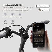 Navee Electric Scooter, 700W, 50km Range, Quadruple Suspension, Dual Electronic Regenerative Braking System, Foldable, Traction Control System, IPX5, 3.6-inch LED Display, GT3