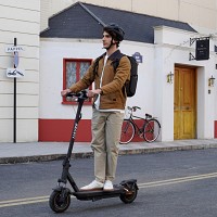 Navee Electric Scooter, 700W, 50km Range, Quadruple Suspension, Dual Electronic Regenerative Braking System, Foldable, Traction Control System, IPX5, 3.6-inch LED Display, GT3