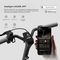 Navee Electric Scooter, 1000W, 75km Range, Quadruple Suspension, Dual Electronic Regenerative Braking System, Foldable, Traction Control System, IPX5, 3.6-inch LED Display, GT3 Max