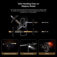 Navee Electric Scooter, 1000W, 75km Range, Quadruple Suspension, Dual Electronic Regenerative Braking System, Foldable, Traction Control System, IPX5, 3.6-inch LED Display, GT3 Max