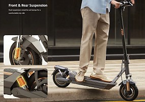 Navee Electric Scooter, 1350W, 75km Range, Quadruple Suspension, Dual Brakes with Electronic Regenerative Braking System, Foldable, Traction Control System, IPX5, 3.6-inch LED Display, GT5 Pro.