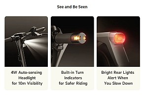 Navee Electric Scooter, 1350W, 75km Range, Quadruple Suspension, Dual Brakes with Electronic Regenerative Braking System, Foldable, Traction Control System, IPX5, 3.6-inch LED Display, GT5 Pro.