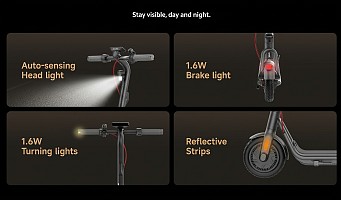 Navee Electric Scooter, 800W, 45km Range, Dual Braking System, Foldable, Traction Control System, IPX5, 4 Inch Display, V45i